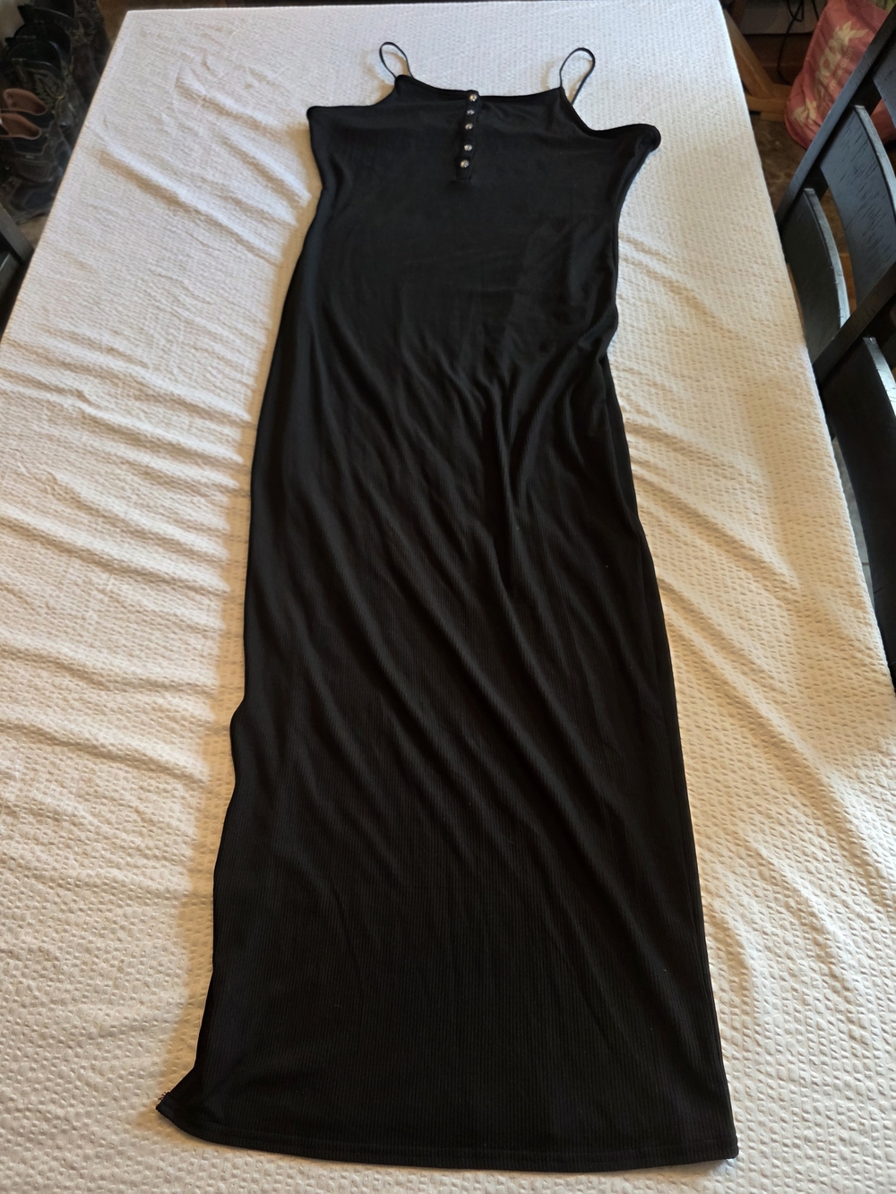 Rue21 Black Spaghetti Strap Maxi Dress with Button Front Xl